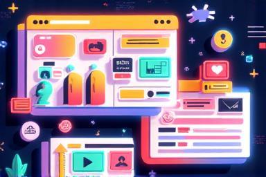 Collage of various digital content elements