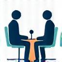 Two people in interview setting icon