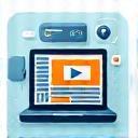 Laptop and design tools icon for digital content