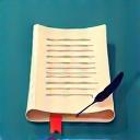 Newspaper and quill pen icon for writing services